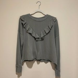 Free People sweater with ruffle detail